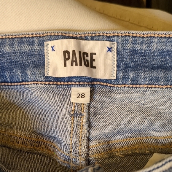Paige Women's Seawater Distressed Jeans - Size 28 - DNME77 Amber - Picture 2 of 8